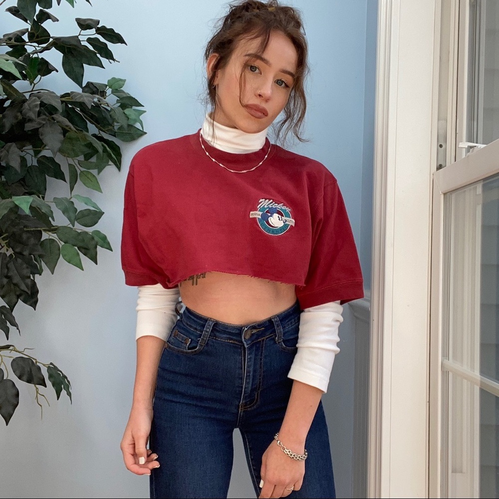 90s vintage embroidered Mickey Mouse t-shirt